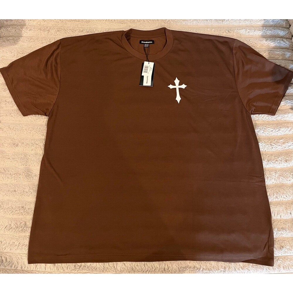BrandMakers Blessed Matthew 5:9 Cross Graphic Tee Brown Men’s 3XL XXXL NWT